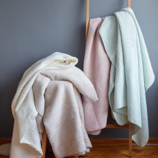 Плед покривало на ліжко Adina євро 200x220 см IDEIA молоко бавовна натуральне