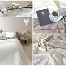 Плед покривало на ліжко Adina євро 200x220 см IDEIA молоко бавовна натуральне