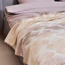 Плед покривало Kassandra 150х200 см IDEIA см беж, бавовна, натуральне