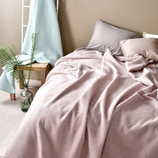 Плед покривало на ліжко Adina 200x220 см IDEIA пудра бавовна натуральне