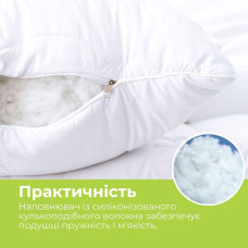 Подушка Aloe Vera 50х70 см IDEIA з просоченням тканини екстрактом Алоє Вера антиалергенна біла з блискавкою