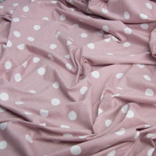Тканина трикотаж бавовна 150 г/м2 горошок пудра