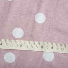 Тканина трикотаж бавовна 150 г/м2 горошок пудра