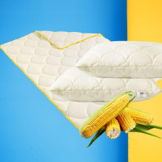 Набір Попкорн євро IDEIA ковдра 200х220 см + подушка 2 шт 50х70 см антиалергенна з кукурудзяним наповнювачем