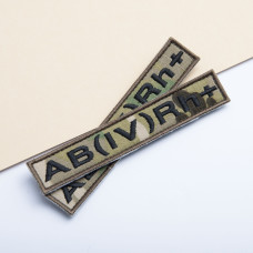 Шеврон на липучці група крові 4+ 2х12 см для позначення групи крові військова нашивка патч для одягу