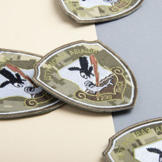 Шеврон на липучці Штурмова авіація 8,7х10 см вишитий патч нашивка