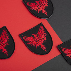 Шеврон на липучці Фенікс 8х9,5 см червоний вишитий патч нашивка