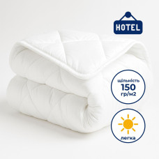 Ковдра літня полуторна 140х210 см IDEIA, антиалергенна, біла, легка для літа, для готелів та дому