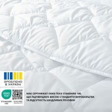 Ковдра літня полуторна 140х210 см IDEIA, антиалергенна, біла, легка для літа, для готелів та дому