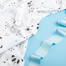 Тканина бязь ранфорс для постільної білизни 2,4 м 26386/9 сплячі звірі блакит