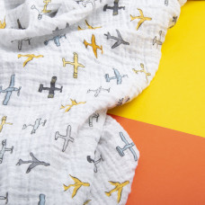 Тканина бавовняна платтяна Муслін 135 см, 125 г/м2 для дитячих суконь, блузок, спідниць, халатів, костюмів літак