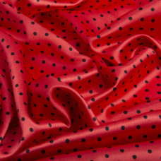 Тканина плательна атлас Горохи дріб нектарин