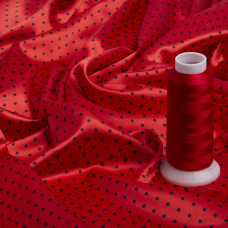 Тканина плательна атлас Горохи дріб кавун