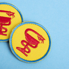 Шеврон на липучці медичний 5х5 см жовтий вишитий патч нашивка медика