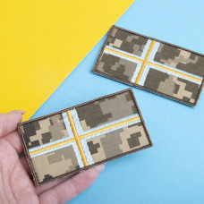 Шеврон на липучке Погон Капелан 5х9,5 см піксель вишитий патч нашивка Капелану