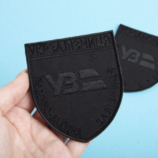 Шеврон на липучці Укрзалізниця Південно-західна залізниця 8х9,5 см вишитий патч нашивка