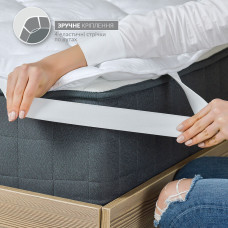 Наматрацник захисний 80х190 см Comfort IDEIA щіл 250 гр/м2 з гумками по кутках білий стьобаний