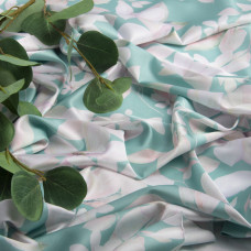 Тканина плательна атлас шовк магнолія бірюза