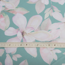 Тканина плательна атлас шовк магнолія бірюза