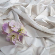 Тканина плательна атлас шовк листя св./беж