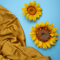 Тканина плательна атлас шовк Vanessa гірчиця