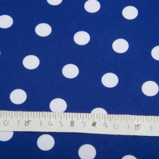 Тканина атлас шовк горошок сір електрик