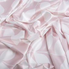 Тканина плательна атлас шовк листя пудра