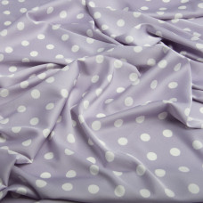 Тканина атлас шовк горошок сер св/бузок