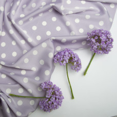 Тканина атлас шовк горошок сер св/бузок