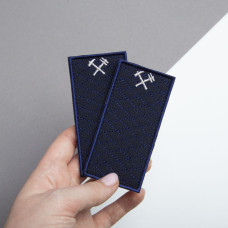 Шеврон на липучці Укрзалізниця УЗ Погон Молодший склад 5х10 см вишитий патч нашивка