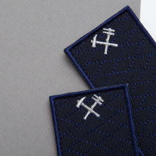 Шеврон на липучці Укрзалізниця УЗ Погон Молодший склад 5х10 см вишитий патч нашивка