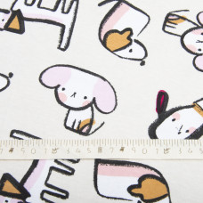 Трикотажне полотно Інтерлок 190 г/м2 песик беж