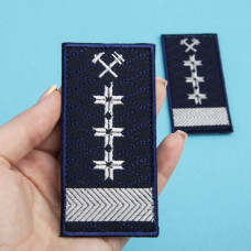 Шеврон на липучці Укрзалізниця УЗ Погон Директор Департамента 5х10 см вишитий патч