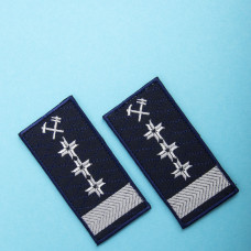 Шеврон на липучці Укрзалізниця УЗ Погон Директор Департамента 5х10 см вишитий патч