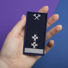 Шеврон на липучці Укрзалізниця Погон Середній керівний склад 2 відмінності 5х10 см