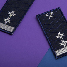 Шеврон на липучці Укрзалізниця Погон Середній керівний склад 2 відмінності 5х10 см