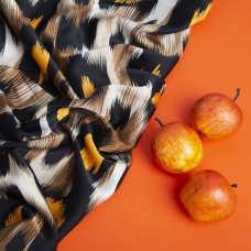 Тканина плательна атлас шовк Агнія жовта