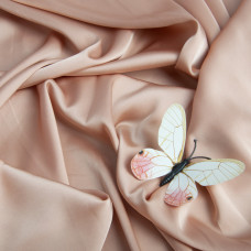 Тканина плательна атлас шовк Vanessa т/персик