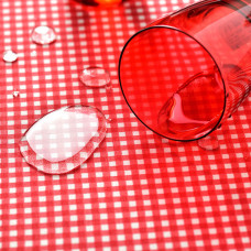 Скатертина 140х170 см з пляма і водовідштовхувальним просоченням IDEIA бавовна клітина червона