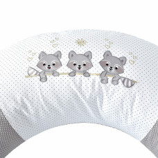 Подушка для вагітних і годування 30х190 см PAPAELLA з вишивкою, гіпоалергенна, наволочка бавовна на змійці