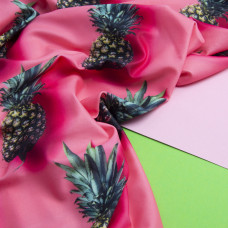 Тканина трикотаж Біфлекс ананаси корал