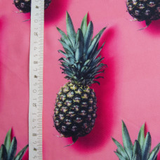 Тканина трикотаж Біфлекс ананаси корал