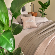 Покривало євро 220х240 см двостороннє ROYAL IDEIA міцна стібка антиалергенне сірий беж на ліжко