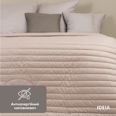 Покривало євро 220х240 см двостороннє ROYAL IDEIA міцна стібка антиалергенне сірий беж на ліжко