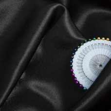 Тканина костюмна креп-сатин чорний