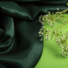 Тканина костюмна креп-сатин темно-зелений