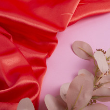 Тканина костюмна креп-сатин корал