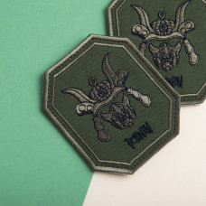 Шеврон на липучці Самурай Ронин 8,5х7,5 см олива вишитий патч нашивка