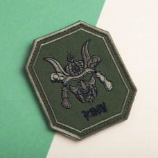 Шеврон на липучці Самурай Ронин 8,5х7,5 см олива вишитий патч нашивка