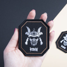 Шеврон на липучці Самурай Ронін 8,5х7,5 см чорний вишитий патч нашивка